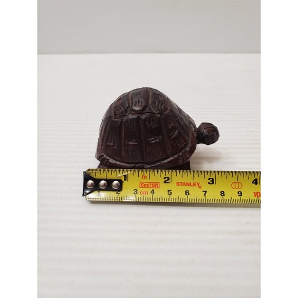 Vintage Ironwood Turtle Figurine / Handcarved Solid Wood Turtle Sculpture / - Picture 8 of 10